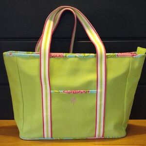 NWT Vintage Lilly Pulitzer Gidget‎ Green Diaper/Tote/ Beach Bag With Zip Closure